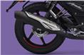 Fatter 120-section Remora rear tyre on the 2022 TVS Apache RTR 160.